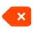 An Icon of a orange delete arrow
